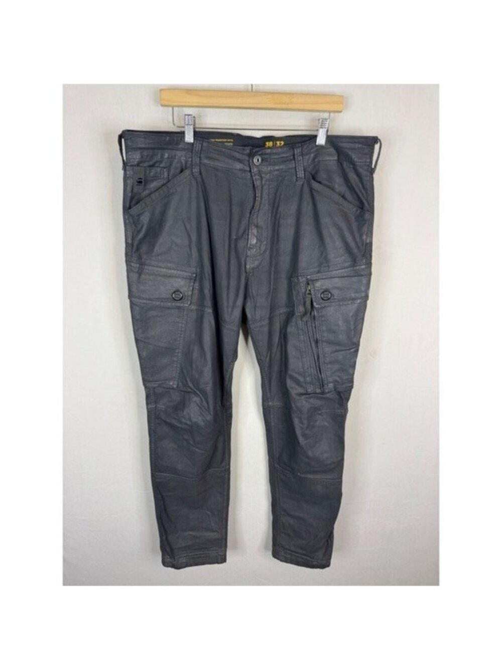 G-Star Raw Roxic Straight Tapered Cargo Pants Coated 38x32 D17530-9860-B786
